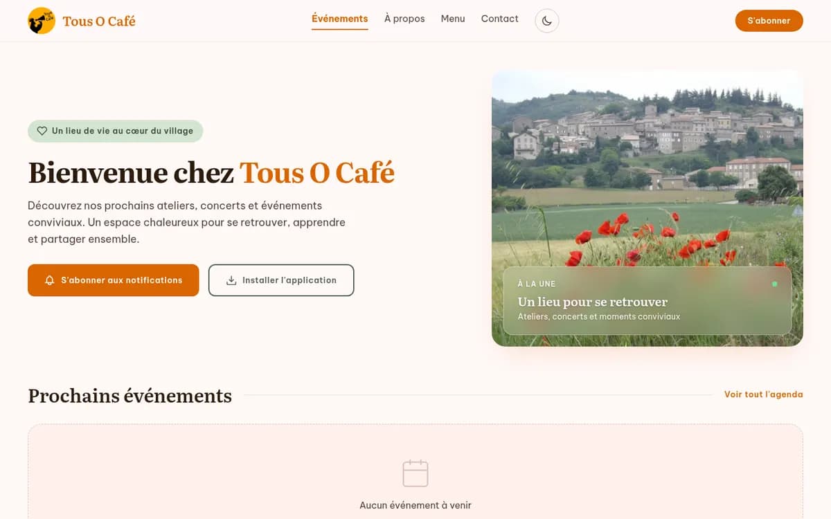 Aperçu du projet Tous ô Café